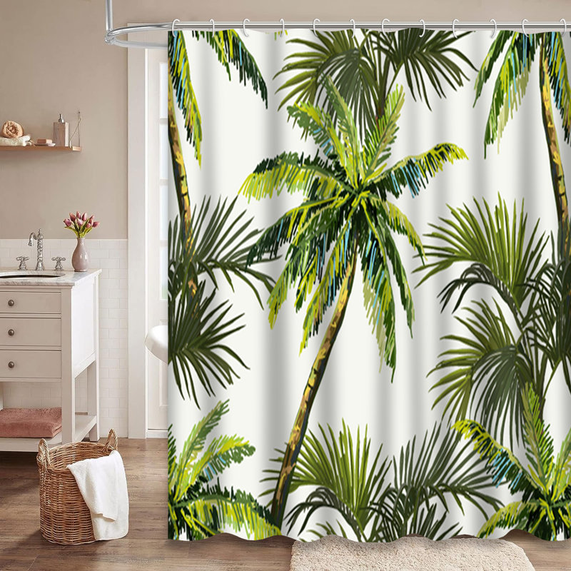 Rideau de douche Green Tropical, L 72 po x l 84 po