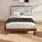 Rubberwood Platform Bed, Natural Walnut Finish