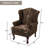 Duward Upholstered Cranberry Linen Wingback Accent Chair with Rolled Arm and Solid Wood Leg (Set of 2)-1907804322