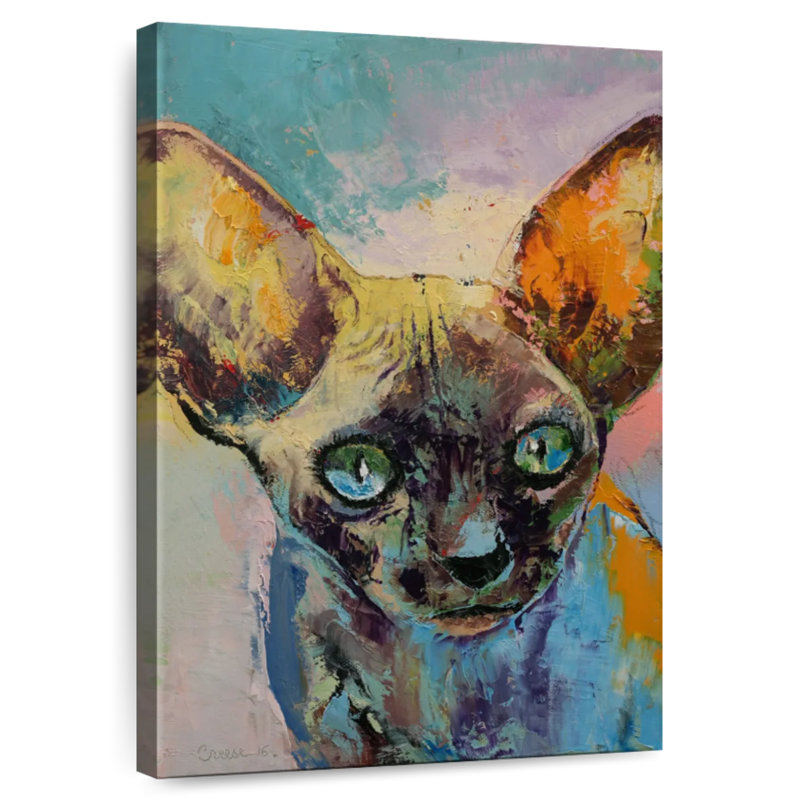 Portrait de chat Brampt Sphynx, H 12 po x l 8 po