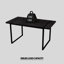 Table de salle à manger en bois noir avec table, base en métal, table ergonomique avec sièges et table de 4 personnes, cadre noir de 59 po pour une durabilité accrue