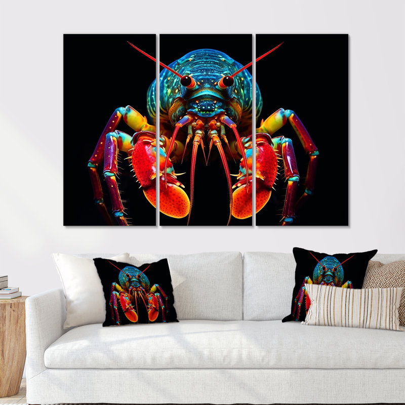 Ensemble moderne d'art moderne sur toile, "Raimboo Mantis II - Coastal Coral Under Water", H 40 po x l 60 po
