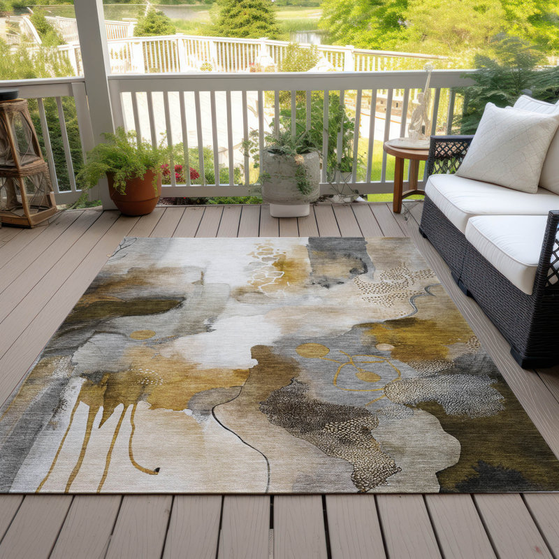 Tapis moka Xhevrie intérieur / extérieur lavable à la machine, Rectangle 10 pi x 14 pi