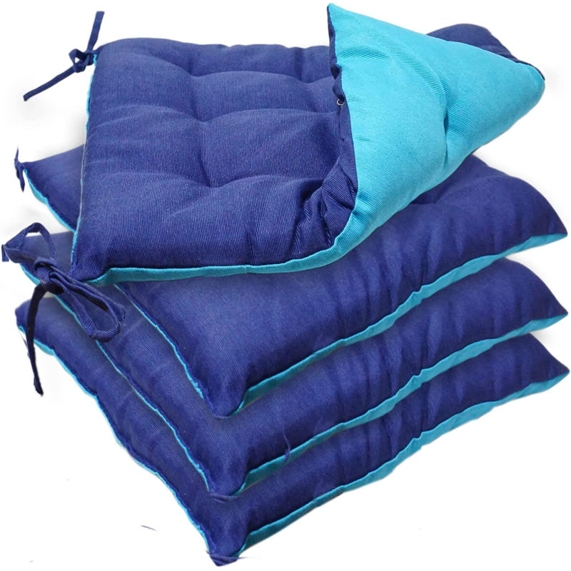 Garden Seat Cushion, Navy/Teal