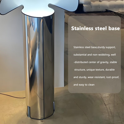 60.63"H Minimalist Stainless Steel Hat Floor Lamp, Ambient Light for Living Room & Showrooms