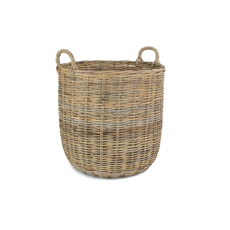 Krystal Rattan Log Storage Basket, 59cm H x 60cm W x 60cm D