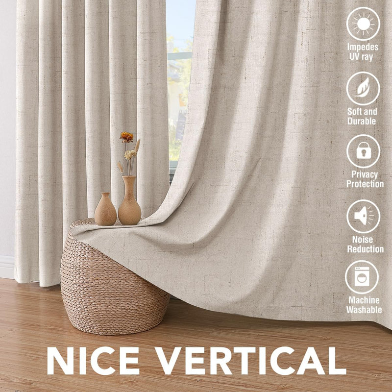 Full Light Blocking Curtains For Bedroom, 52" W x 72" L