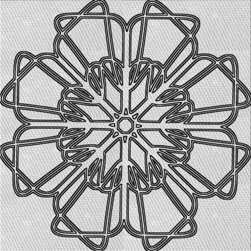 Tapis zone grise à motifs, Carré 4 pi