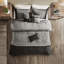 Édredon 7 pièces en faux suède gris pour une chambre à coucher très chaleureuse et invitante - avec microsuède uni-119384190-119384196