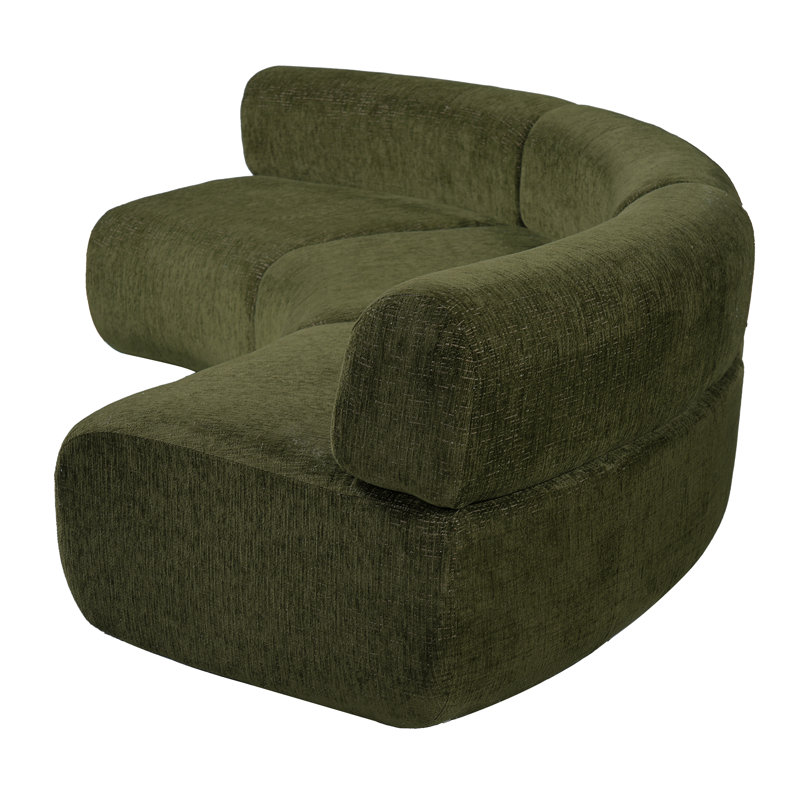 Canapé modulaire courbé et modulaire à 5 places Arcelle, Vert