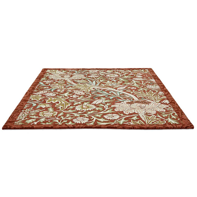 Wool Floral Area Rug, Rectangle 5'7" x 7'10"