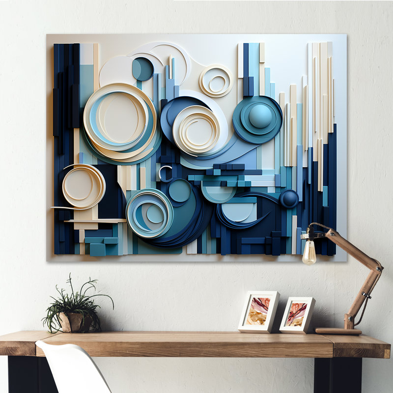 «Blue Behemoths Modern Skycrapers I», reproduction sur toile, Toile tendue, 12" H x 20" W