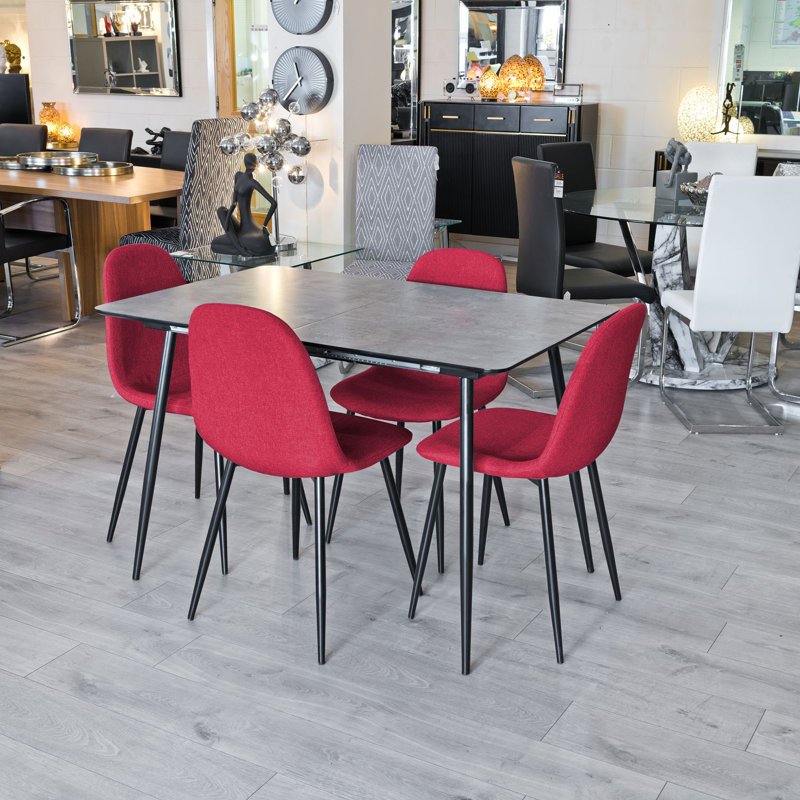 Abbottstown 4 - Person Dining Set, Grey, Red