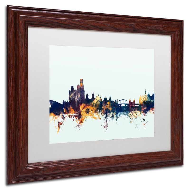 « amsterdam horizon blue », impression encadrée, H 11 po x l 14 po x P 0,5 po