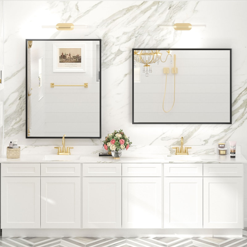 Miroir mural Amara, 36 po x 28 po, Matte Black