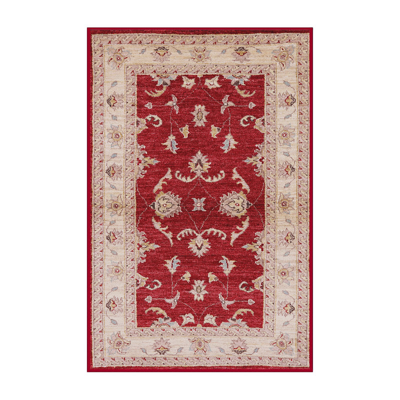 Tapis oriental crème / rouge Sioar, Carré 6 pi