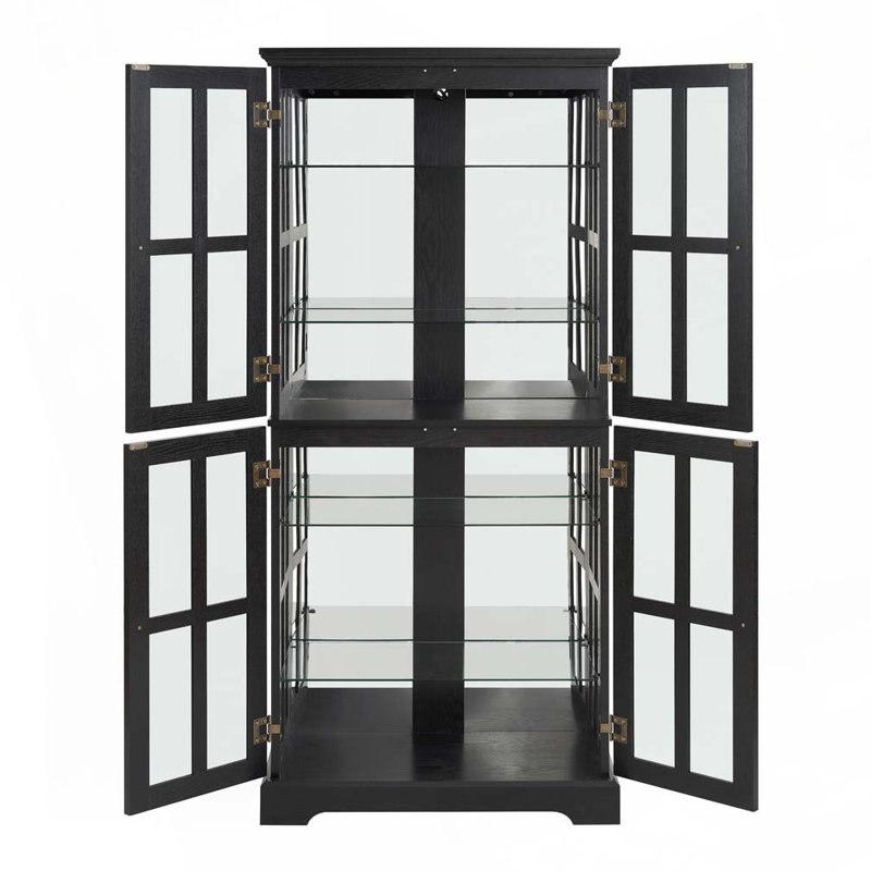 Vitrine antique avec portes réglables en verre