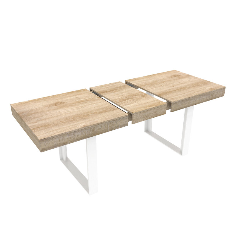 Table de salle à manger extensible pour 6 8 10, table de cuisine en bois de ferme moderne, table de conférence longue et extensible