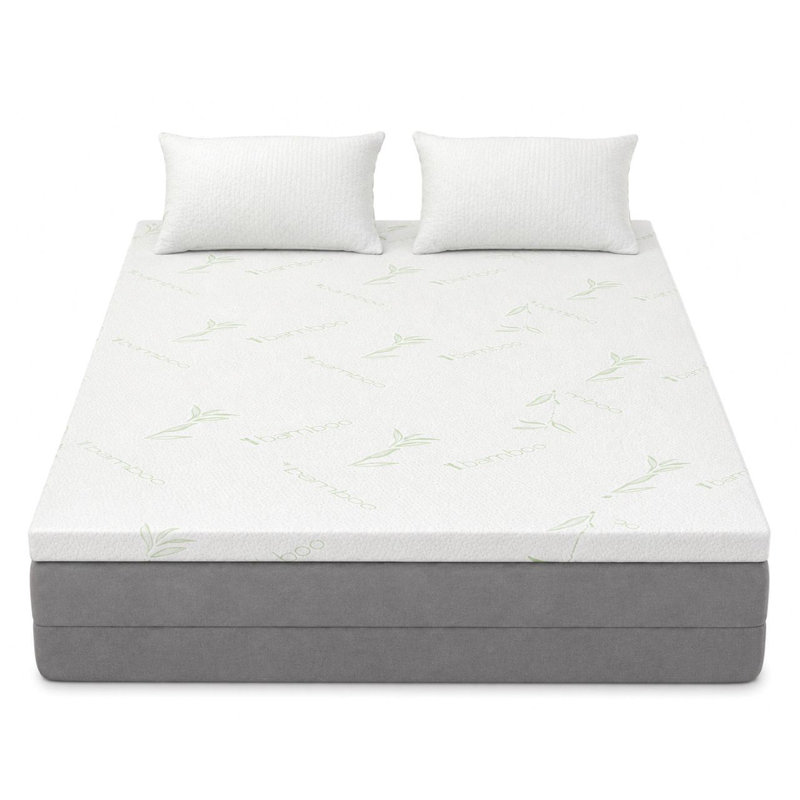 4cm Bamboo Memory Foam Mattress Topper, White, 4 Feet