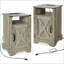Table de chevet en bois rustique avec station de charge Farmhouse - gris clair-2057954775-2057954772