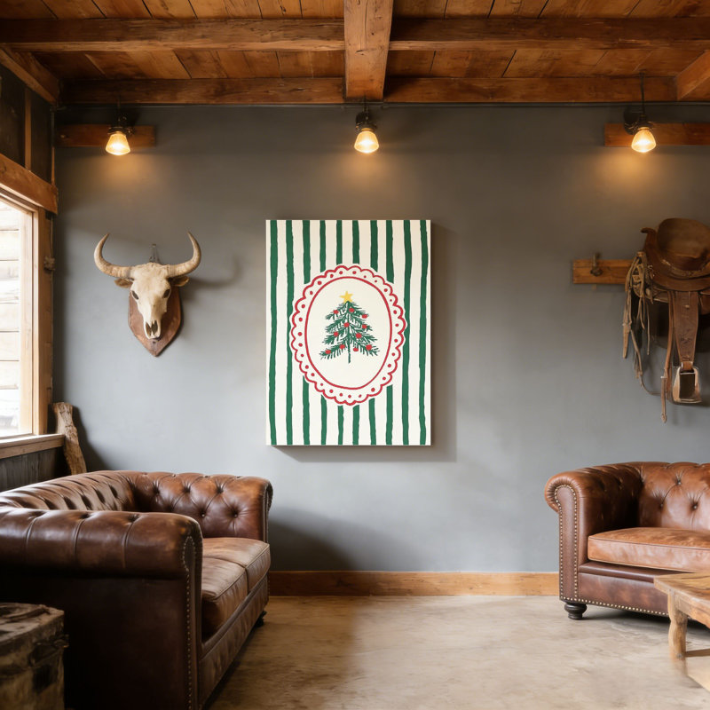 Arbre de Noël rétro, art mural à cadre en bois à l'arrière 30 x 20