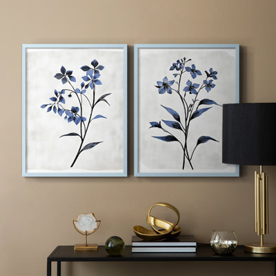 Série FLORAL - Impression encadrée de qualité supérieure - Prêt à accrocher - aucun clou requis - aucun clou requis