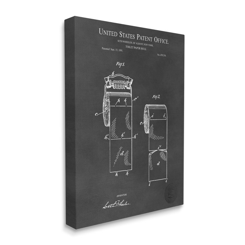Schéma du plan de salle de bain noir, Plaque murale, L 16 po x H 16 po