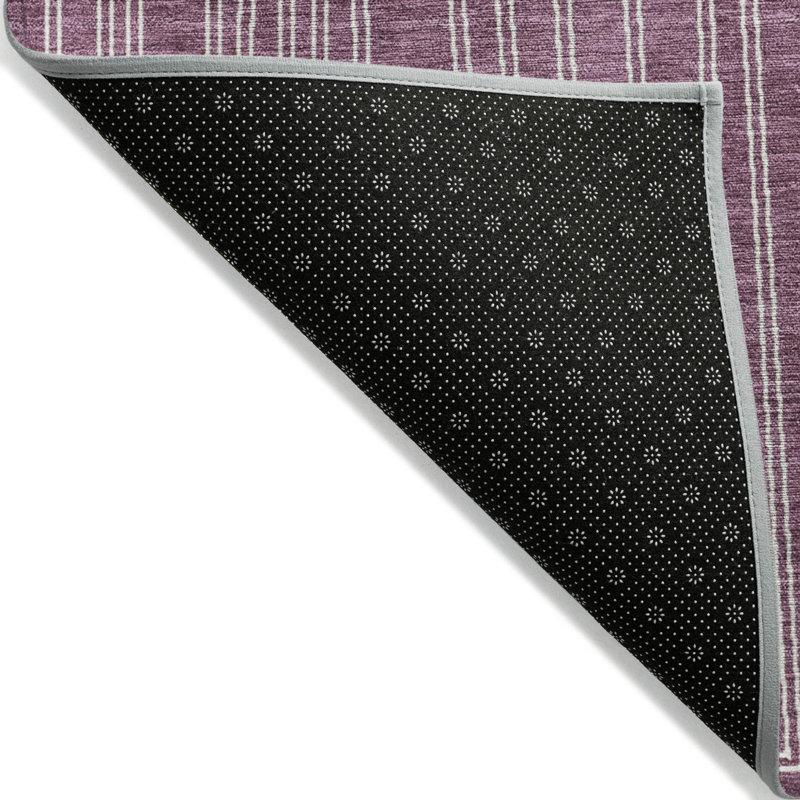 Tapis géométrique lavable intérieur / extérieur 5 pi x 8 pi Aubergine