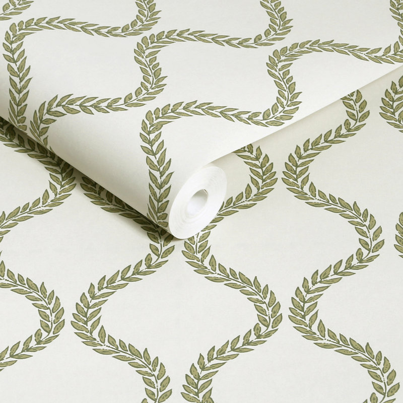 Laurel Leaf Trellis Willow Wallpaper, Laurel Leaf Trellis Willow Wallpaper