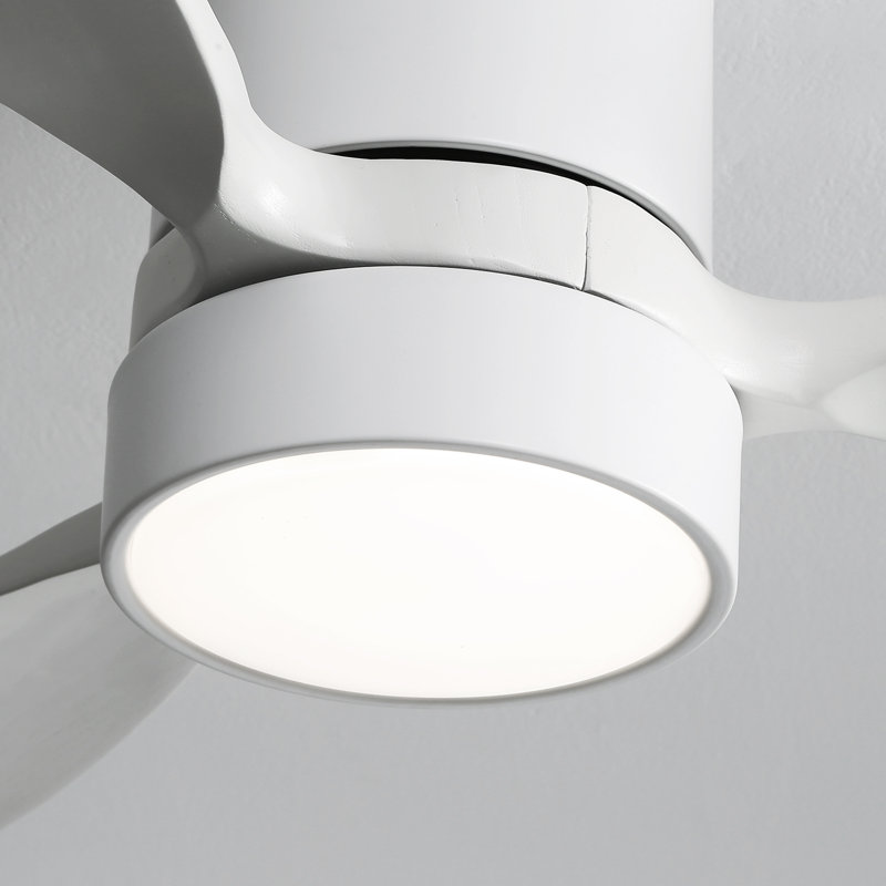 Ventilateur de plafond moderne en bois massif de 52 po à intensité variable avec 3 lumières à DEL, moteur à courant continu réversible à 6 vitesses, minuterie, télécommande et contrôle des applications