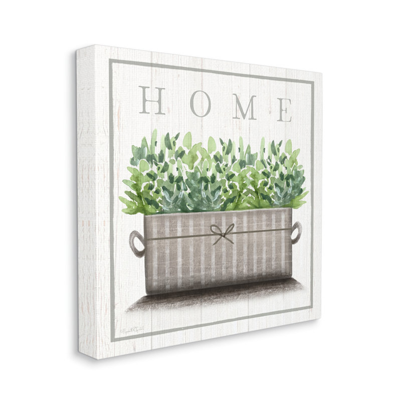 «Country Home» en pot plante rustique signe par Elizabeth Tyndall - impression, Toile tendue, L 17 po x H 17 po