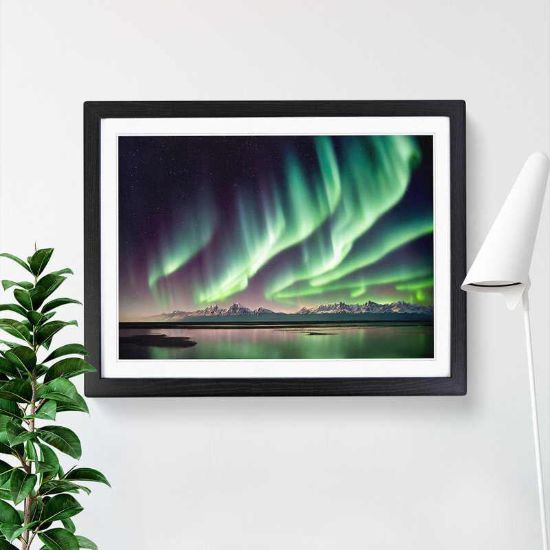 Magnetic Northern Lights - Framed Print, Black, 46cm H x 64cm W x 2cm D