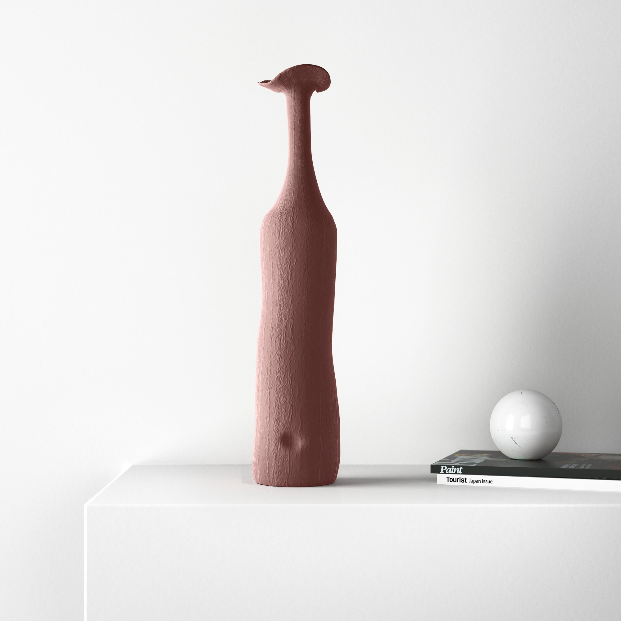Paso Handmade Ceramic Table Vase, 18.5" H x 3.86" W x 3.86" D, Brown