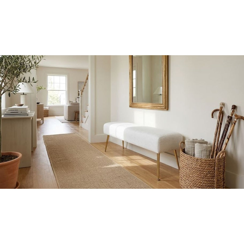 Banc rembourré en mélange de lin Suzette