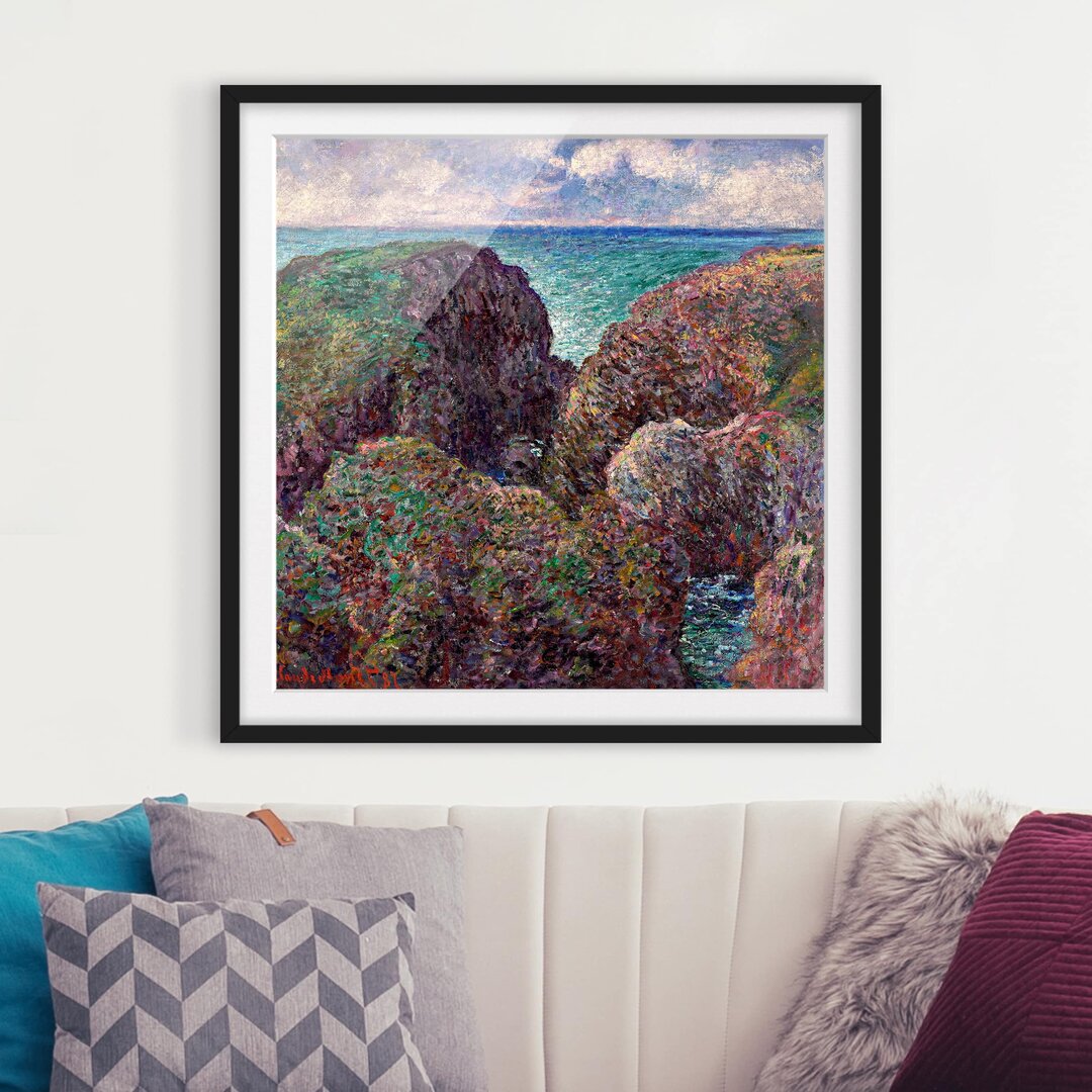 Gerahmtes Poster Felsen bei Port-Goulphar von Claude Monet