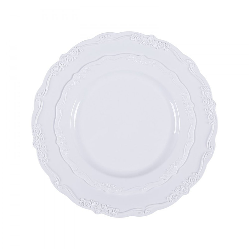 Assiettes jetables en plastique Assiettes en plastique blanches