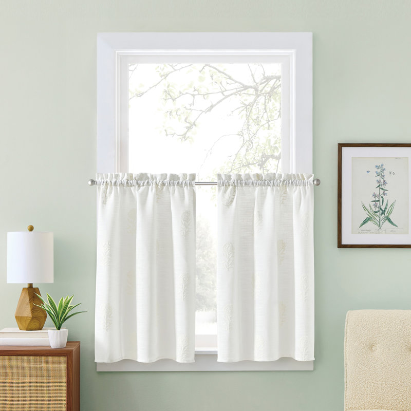Ensemble de rideaux à fleurs blanc Curtainworks Grace, L 56 po x L 36 po