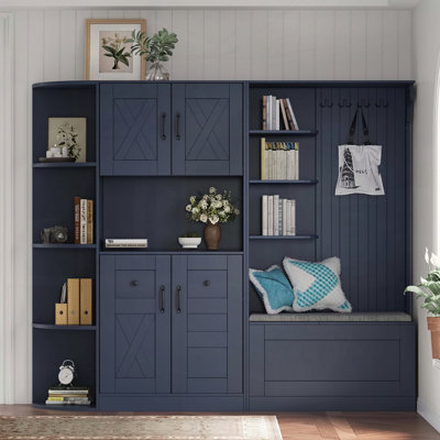 Armoire blanche avec rangement et crochets