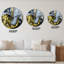 Horloge murale moderne dorée, blanche et jaune, nuages II-2037343018