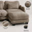 Canapé courbé Rosman avec repose-pieds, repose-pieds et coussins lombaires en chenille-133650893