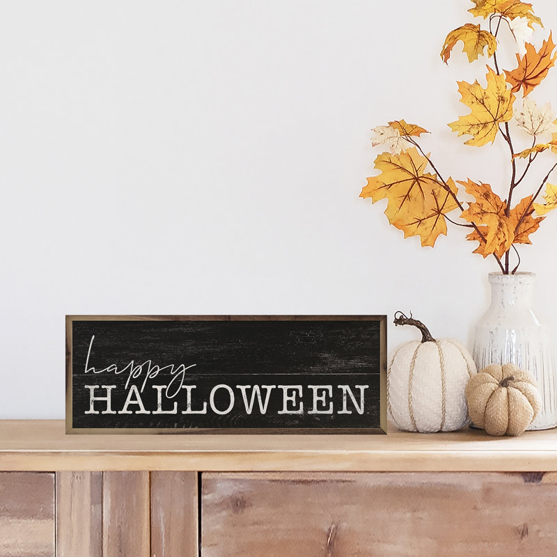 Joyeux Halloween - noir, H 12 po x l 36 po, Noir / blanc