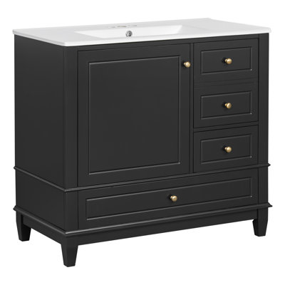 Meuble-lavabo sur pied 36 po avec lavabo en céramique