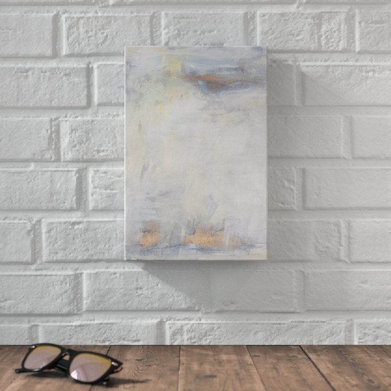 White Blush I, peinture sur toile, H 12 po x l 8 po
