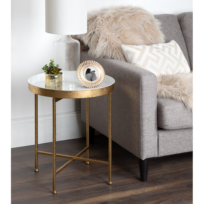 Table de bout Ekta, Doré, Rose, H 22 po x l 18,25 po