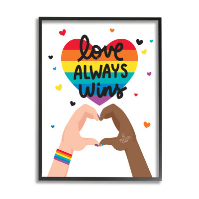 «Love Always Wins Rainbow Heart», art mural sur plaque par Angela Nickeas