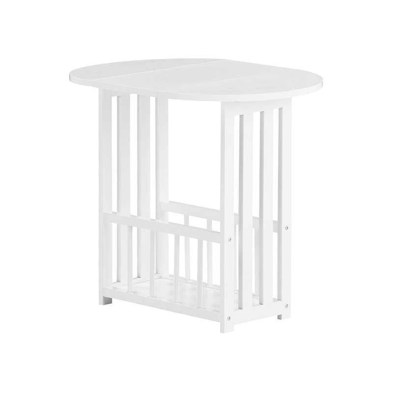 Solid Wood End Table, White