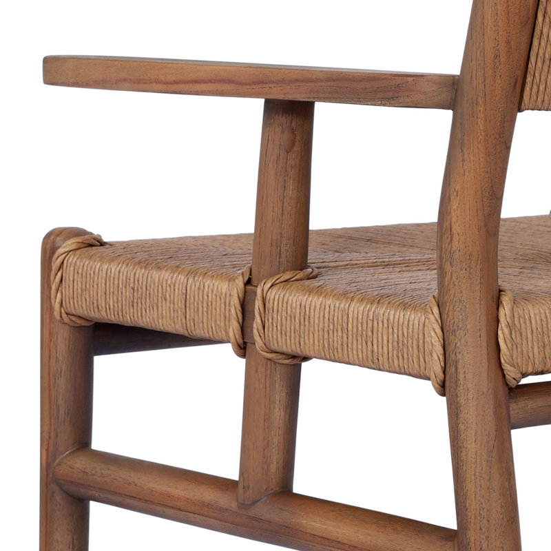 Herrin Outdoor Teak Dining Armchair, Stained Toasted Brown