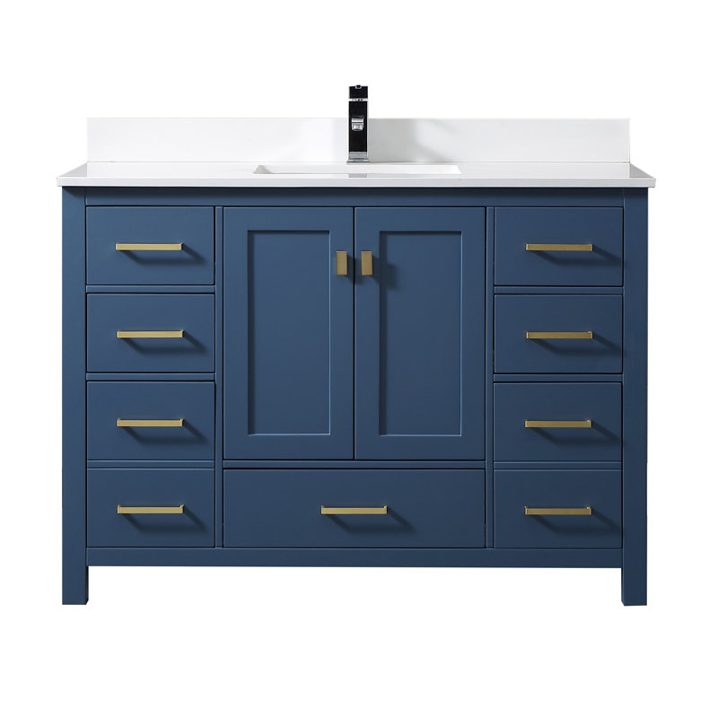 Ensemble de meuble-lavabo simple 49 po Mccaslin, Bleu