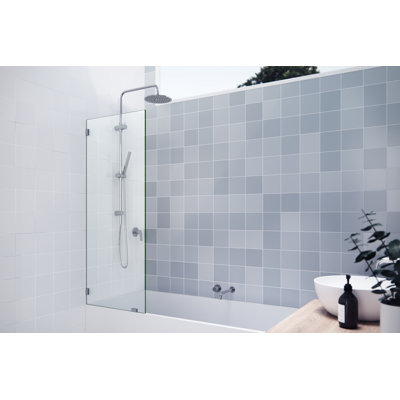 Vela 22 in. x 58.25 in. Frameless Single Fixed Bath Panel -  Glass Warehouse, GW-BF-22-CH