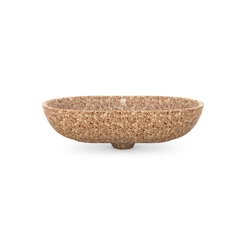 Woodio Soft60 15.748'' Wood Oval Bathroom Sink, Dark Natural